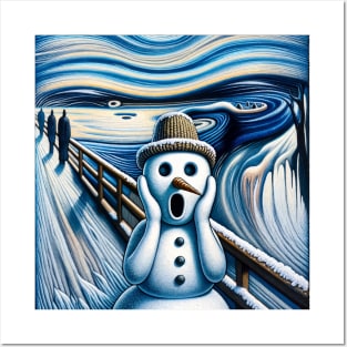 Frosty Frenzy: The Snowman’s Scream Posters and Art